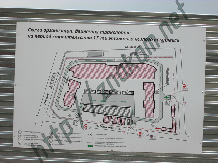 Схема движения автотранспорта по строительной площадке